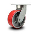 Service Caster 8 Inch Extra Heavy Duty Red Poly on Cast Iron Wheel Swivel Top Plate Caster SCC-KP92S830-PUR-RS